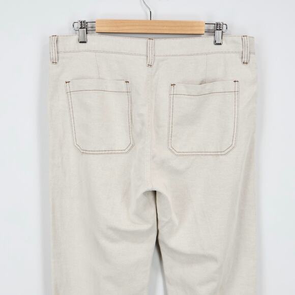 NWT Madewell The Dean Easy Linen Blend Cuffed Hem Twill Pant In Bone Size 30 - Picture 7 of 14